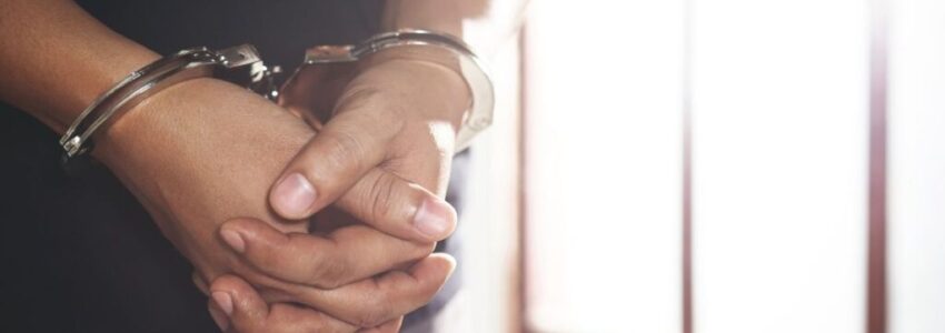 Man handcuffed inside the jail