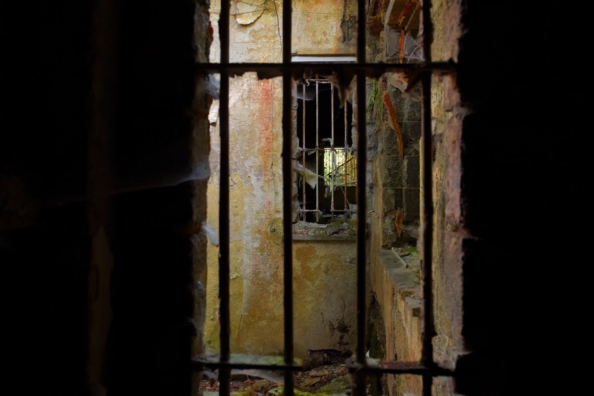 A window view of one of the abandoned prisons.