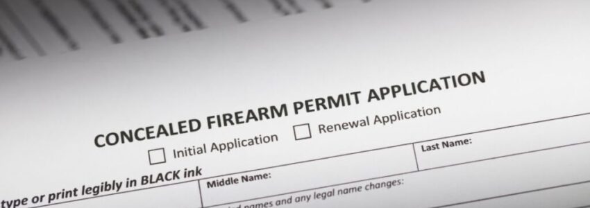 A concealed carry permit application in accordance with Florida concealed carry laws.