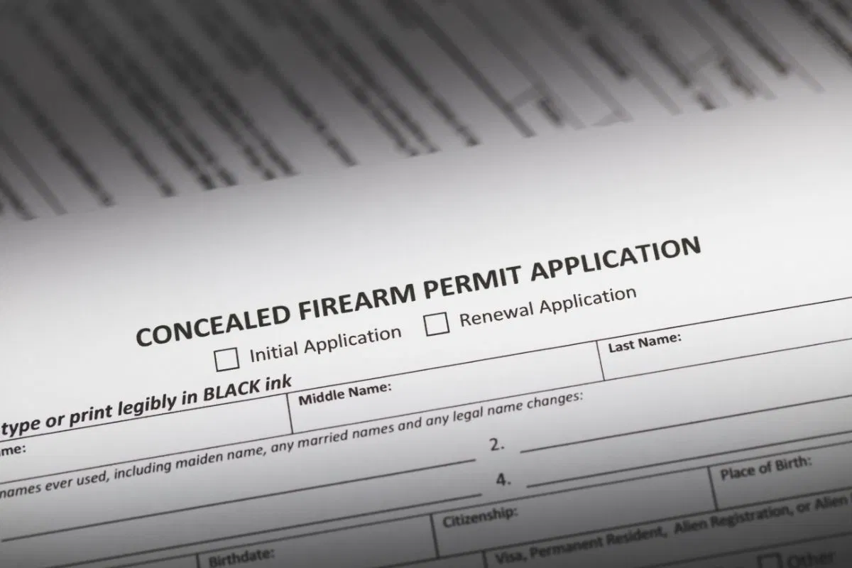 A concealed carry permit application in accordance with Florida concealed carry laws.