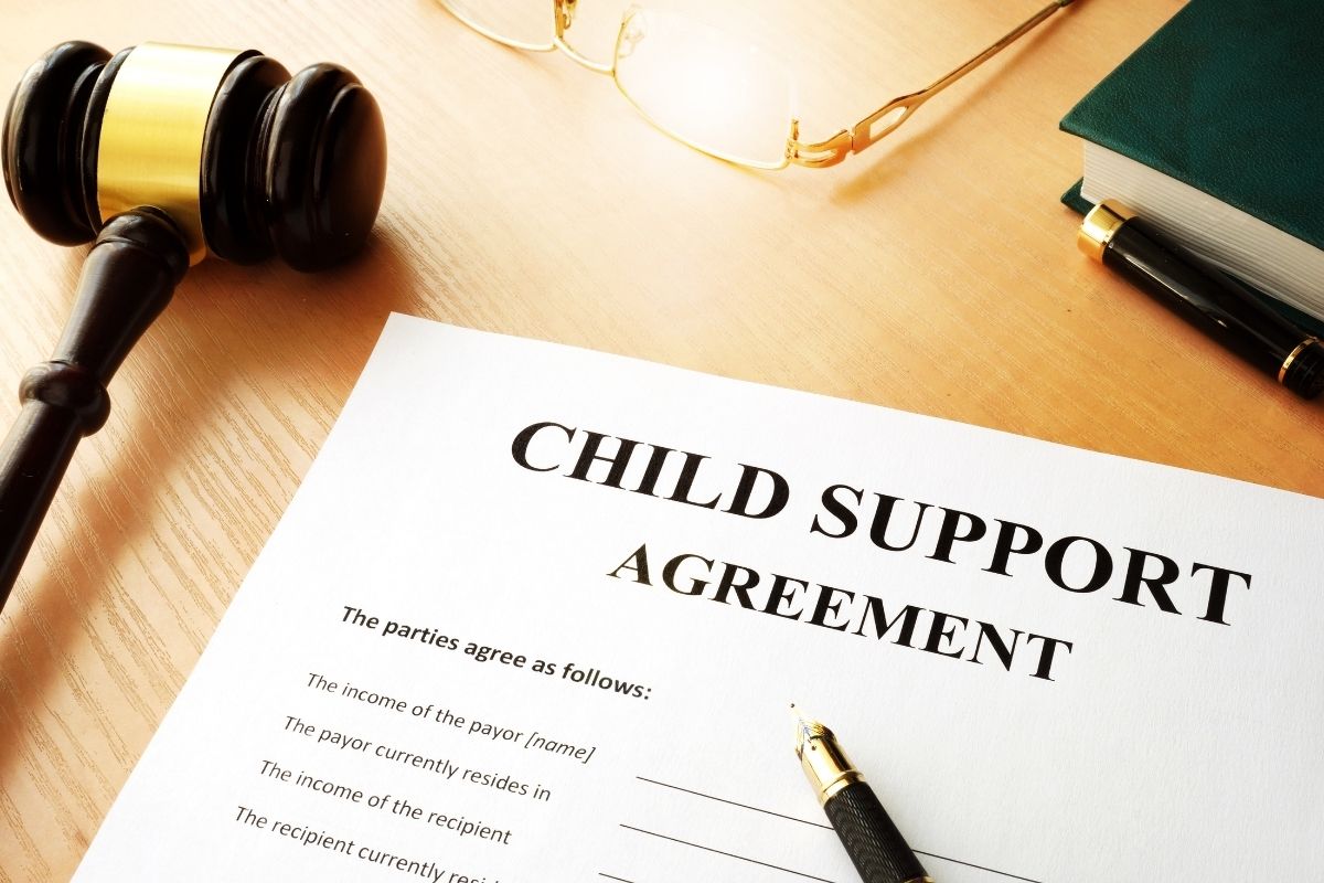 A snapshot of a child support agreement which can be used as evidence during a child support fraud trial.