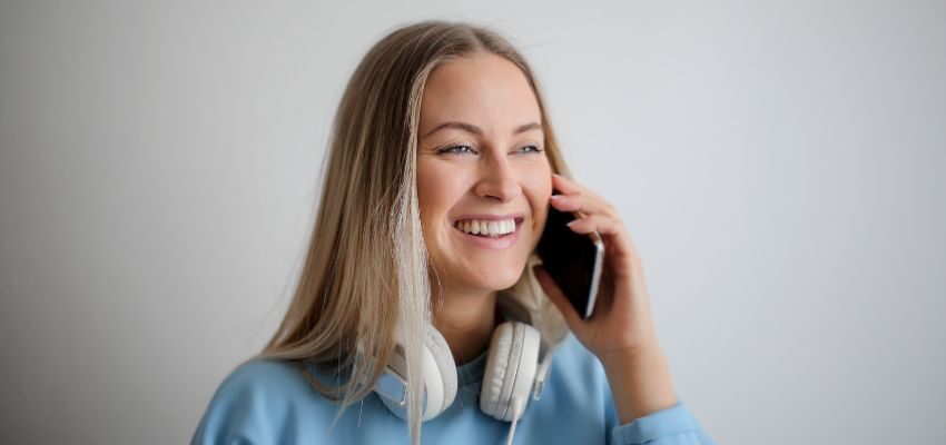 a woman accepts a call from jail for free