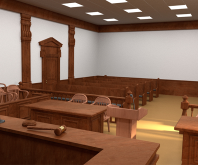 A courtroom where criminal cases are tried to be resolved.