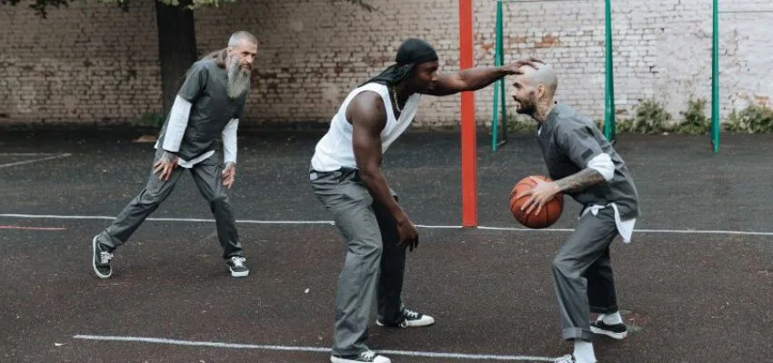 Inmates playing basketball from one of the nicest prisons of the world.