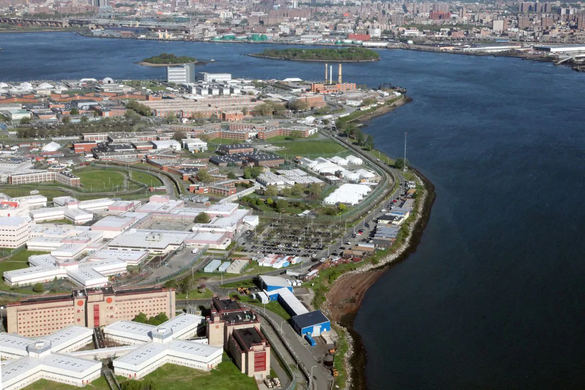 Rikers Island is New York’s largest and most famous prison complex between the Bronx and Queens.