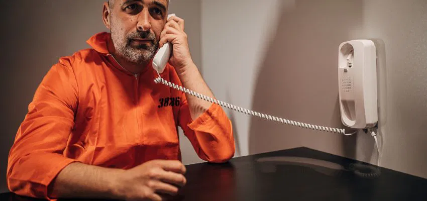 An inmate is talking to his loved ones.